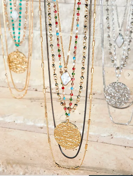 Multi Layered Charm Necklace