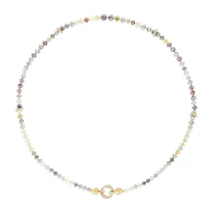 Multicolor Mix Diamond Beaded Necklace - 80.75 Carat