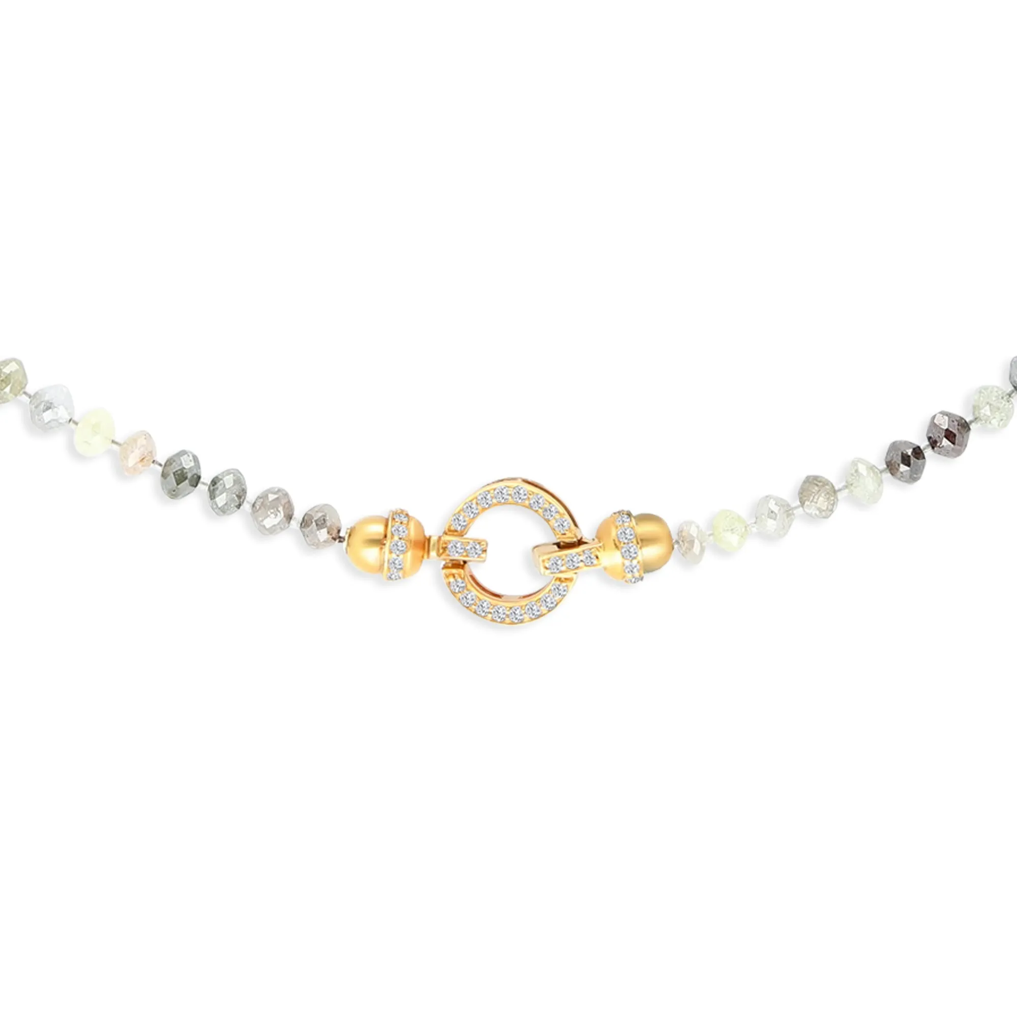 Multicolor Mix Diamond Beaded Necklace - 80.75 Carat