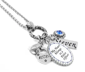 My Heart Belongs to a Police Officer Necklace