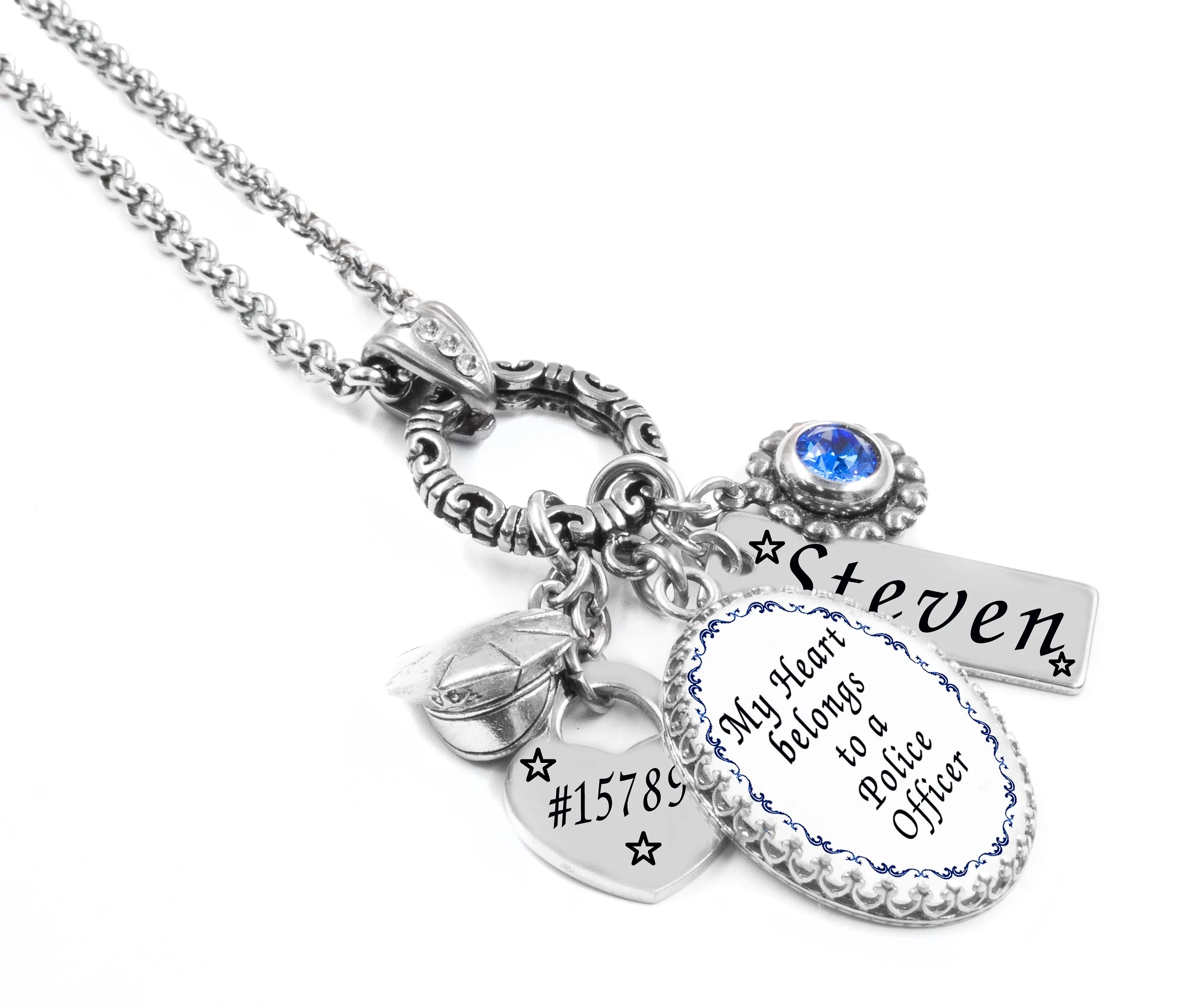 My Heart Belongs to a Police Officer Necklace