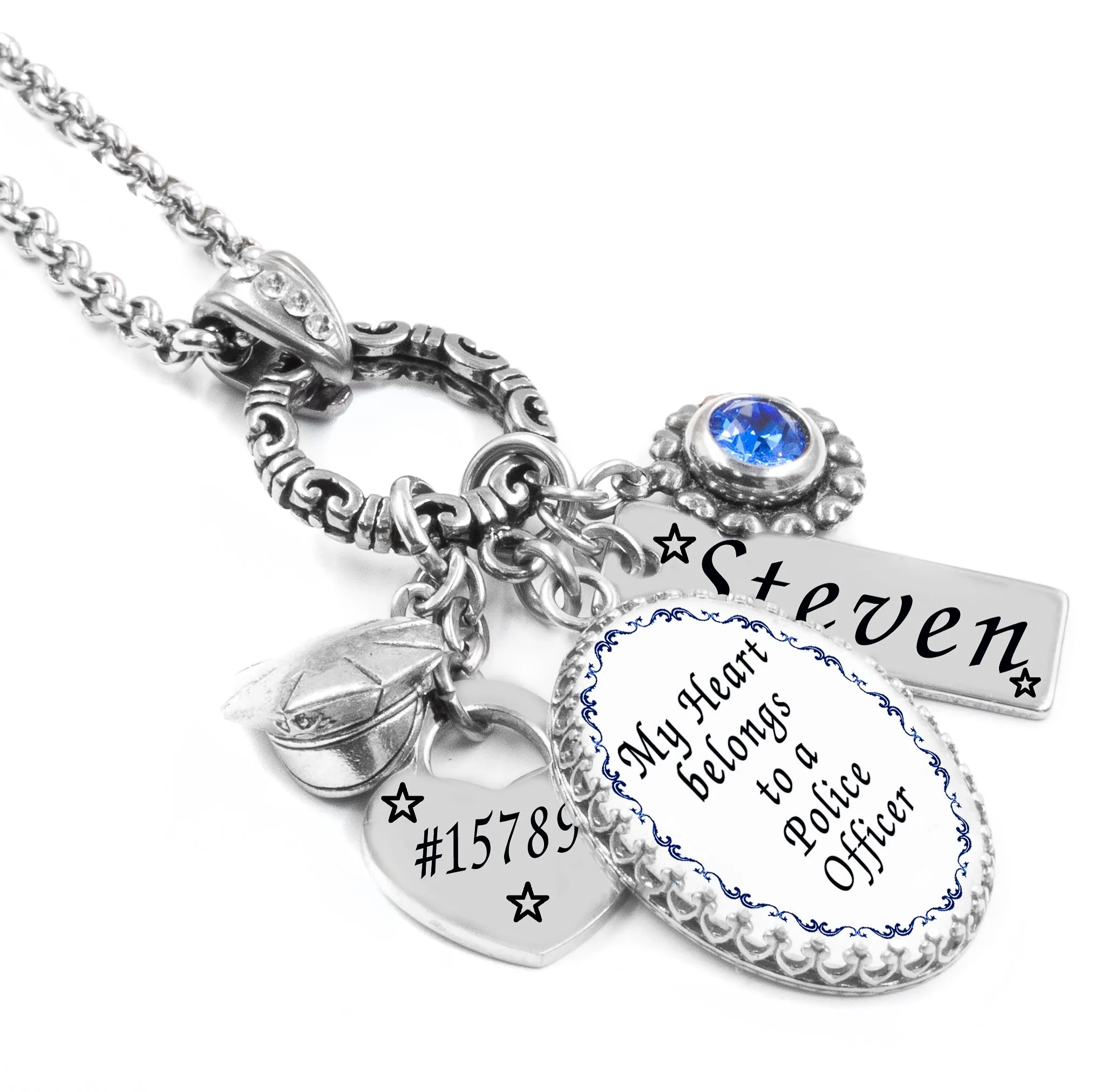 My Heart Belongs to a Police Officer Necklace