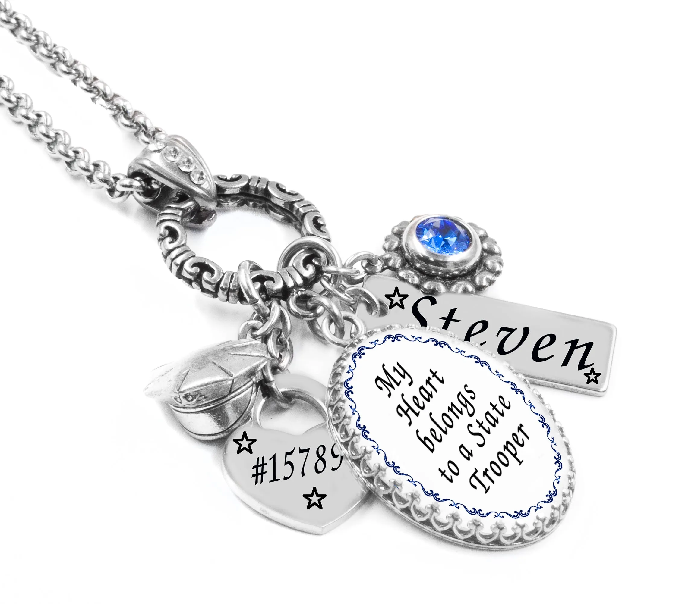 My Heart Belongs to a State Trooper Necklace