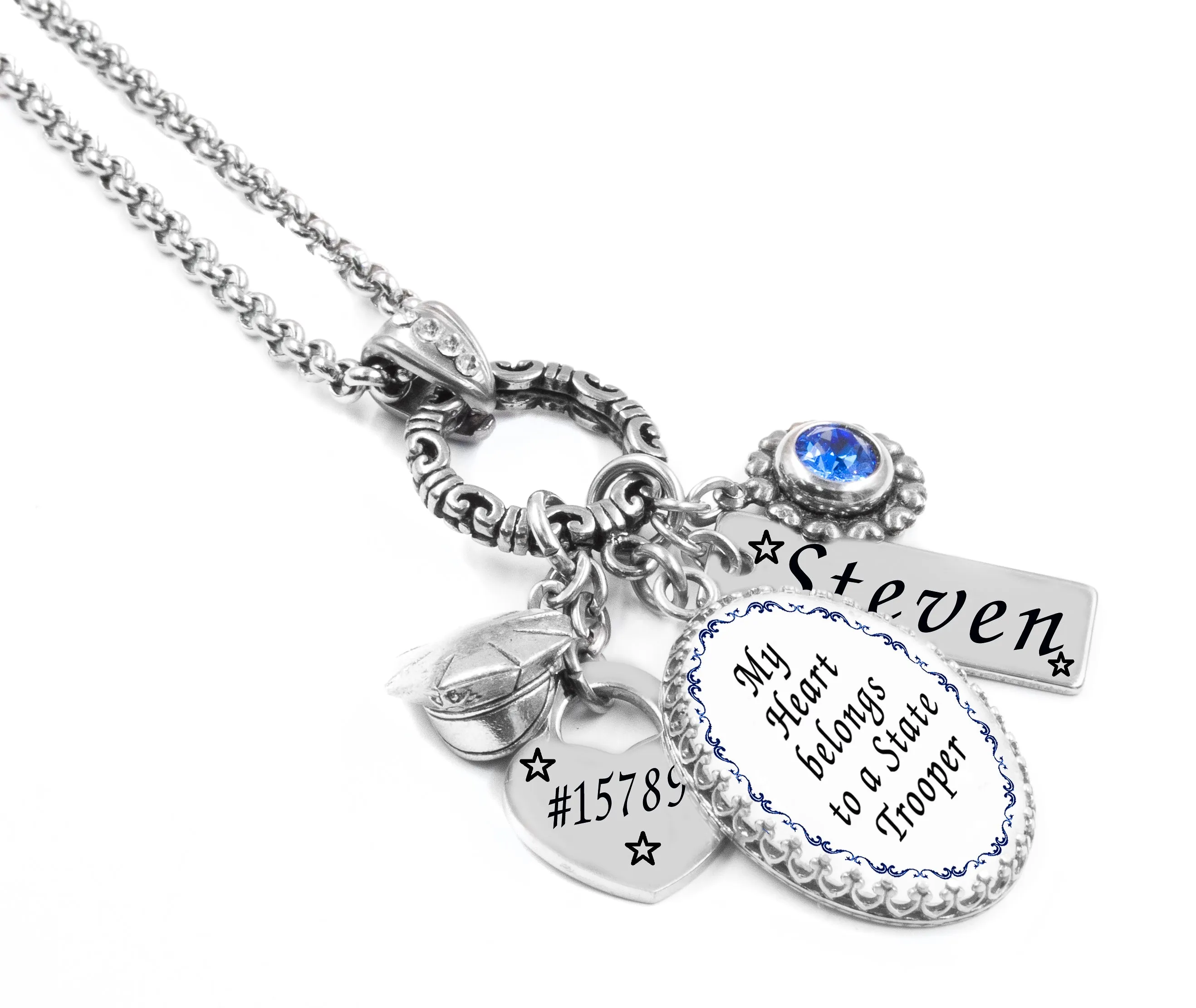 My Heart Belongs to a State Trooper Necklace