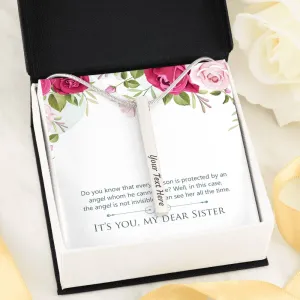 My sister is my angel-Vertical Stick Necklace for Sister