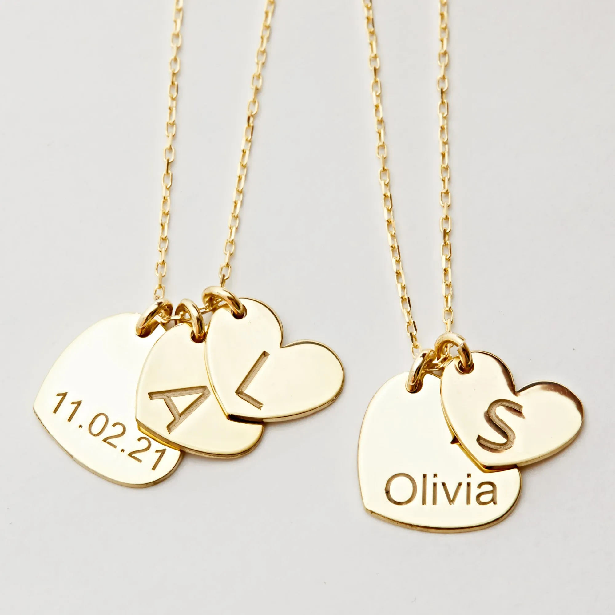 Name Necklace With Heart Initials
