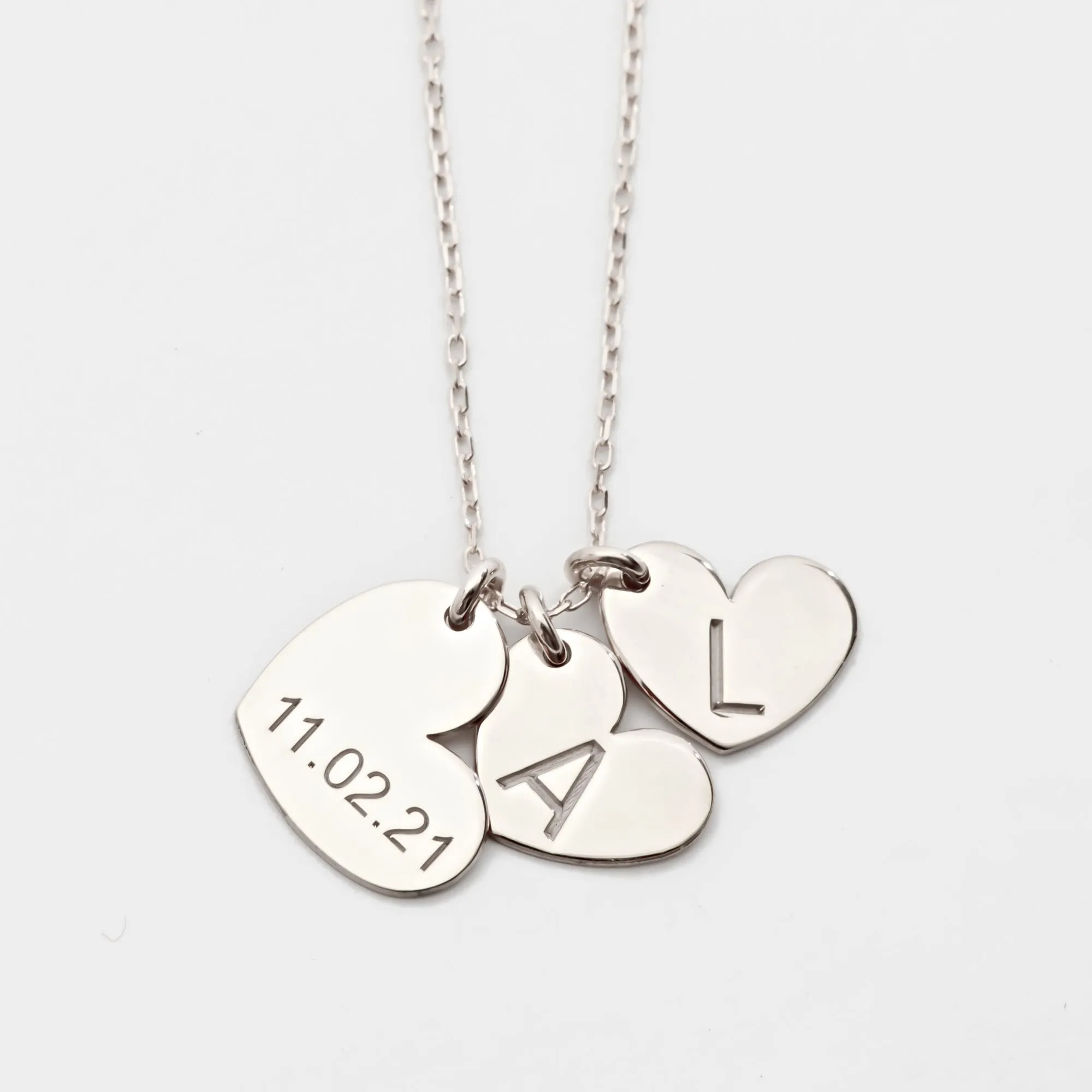 Name Necklace With Heart Initials