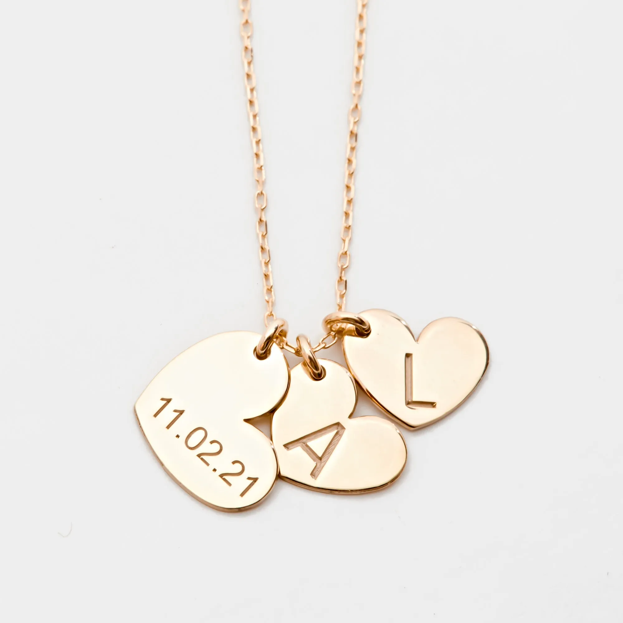 Name Necklace With Heart Initials