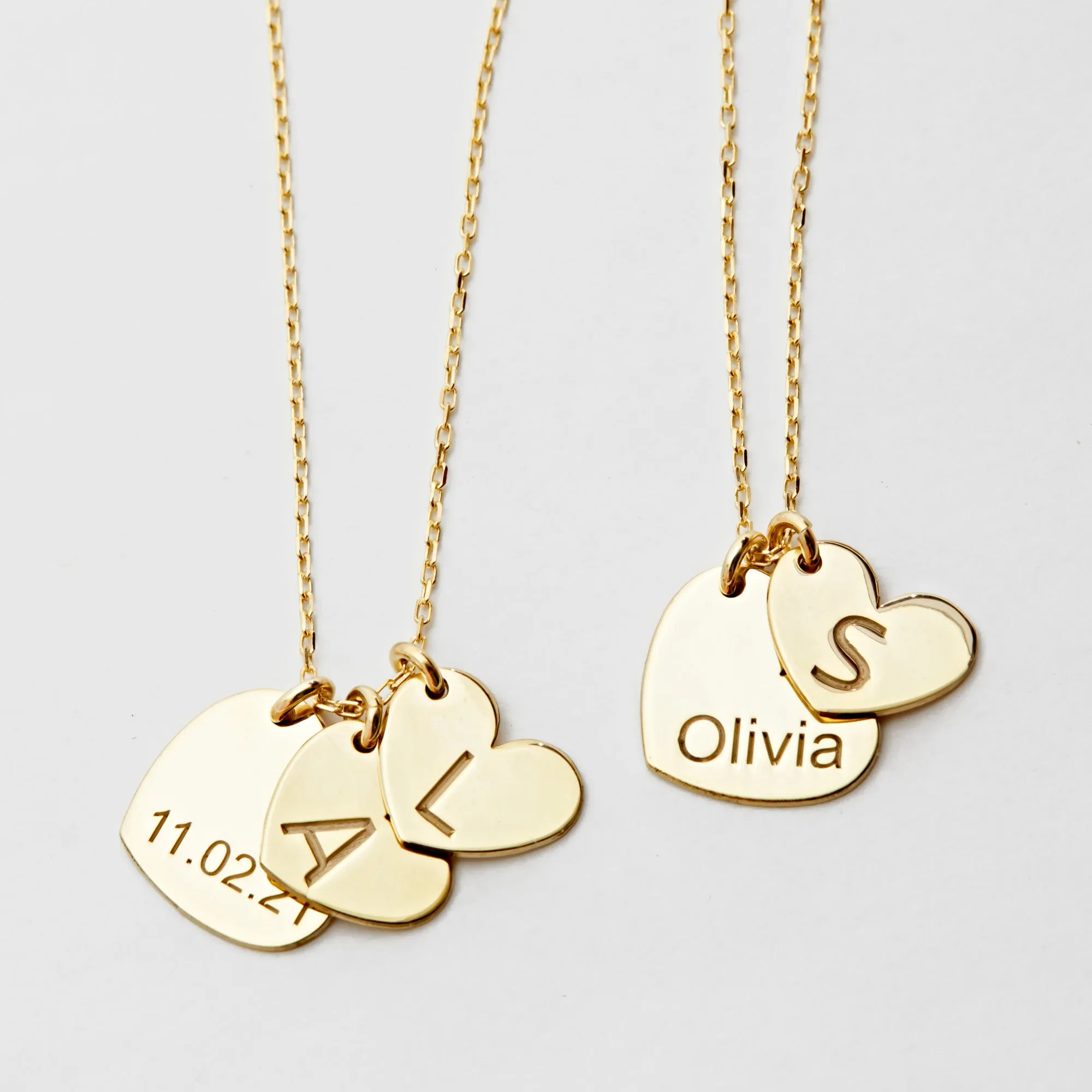 Name Necklace With Heart Initials