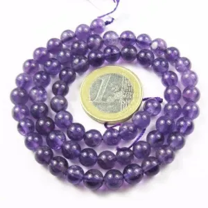Natural Africa Amethyst Purple Smooth Ball Round Gemstone Loose Beads 6" 5mm