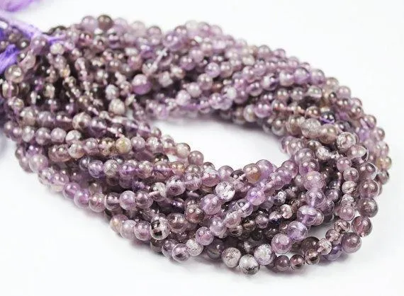 Natural Amethyst Smooth Ball Round Loose Gemstone Spacer Beads Strand 13" 4-5mm