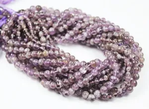 Natural Amethyst Smooth Ball Round Loose Gemstone Spacer Beads Strand 13" 4-5mm