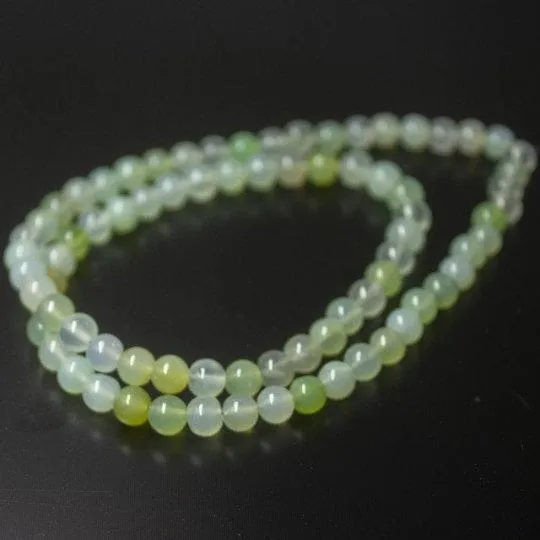 Natural Aqua Chalcedony Smooth Round Beads 5mm 6mm 16inches