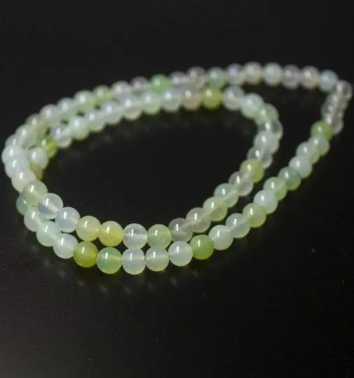 Natural Aqua Chalcedony Smooth Round Beads 5mm 6mm 16inches