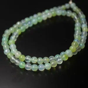 Natural Aqua Chalcedony Smooth Round Beads 5mm 6mm 16inches