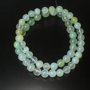 Natural Aqua Chalcedony Smooth Round Beads 7mm 9.5mm 16inches