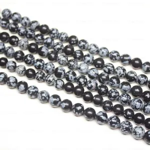 Natural Black Obsidian Smooth Round Beads 8mm 8.5mm 14inches