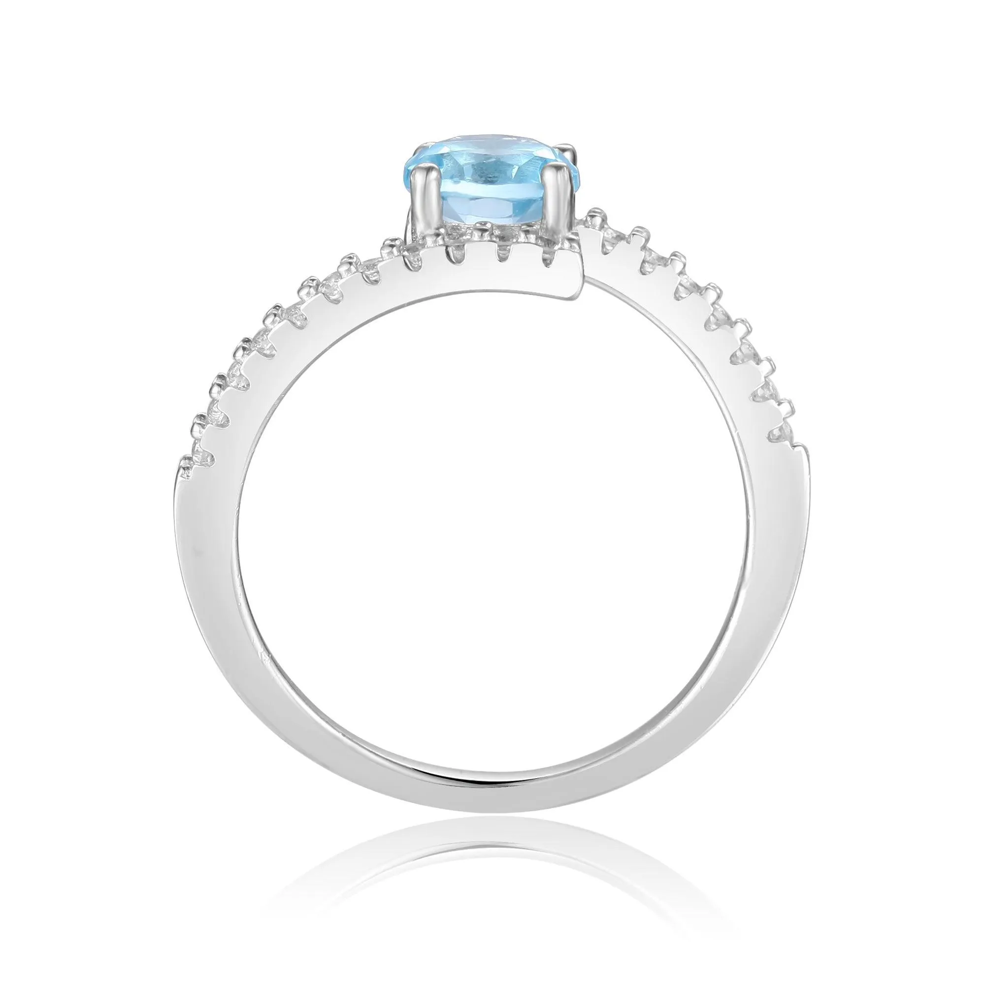 Natural Blue Topaz Solitiare Ring