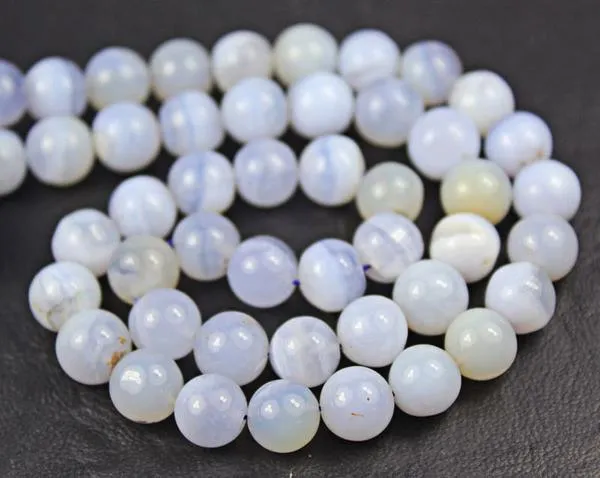 Natural Blue Turk Aqua Blue Chalcedony Smooth Round Ball Loose Beads 14" 9mm