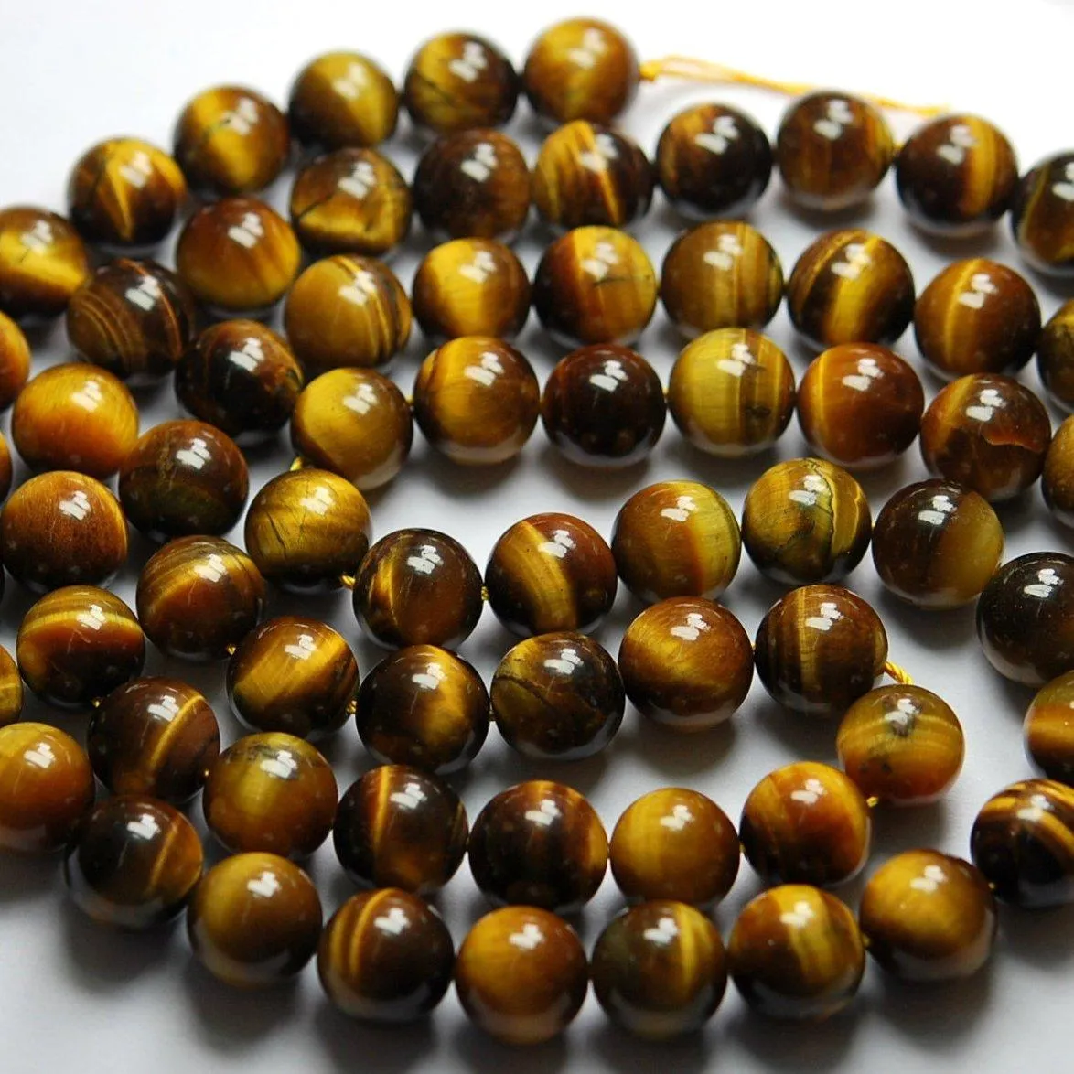 Natural Brown Tiger Eye Smooth Round Beads 10mm 15inches