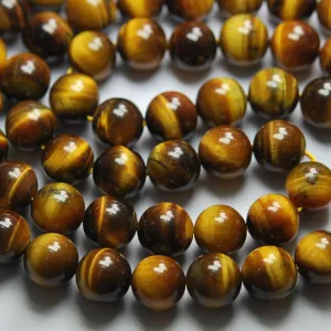 Natural Brown Tiger Eye Smooth Round Beads 10mm 15inches