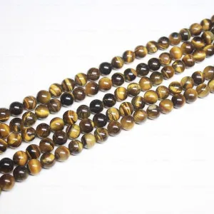 Natural Brown Tiger Eye Smooth Round Beads 7mm 15inches