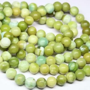Natural Green Opal Smooth Round Beads 6mm 14inches