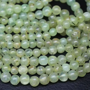 Natural Green Prehnite Smooth Round Loose Gemstone Beads Strand 13" 7mm 7.5mm