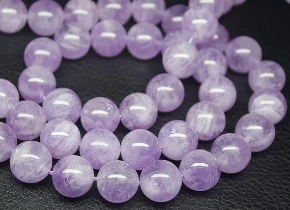 Natural Lavender Amethyst Smooth Loose Round Ball Beads Strand 16" 14mm 28pcs