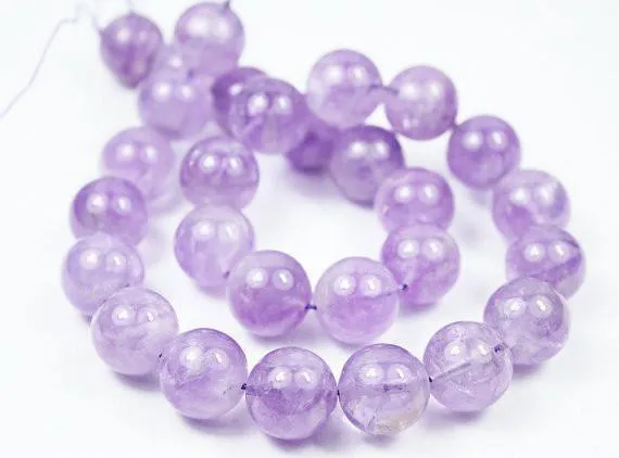 Natural Lavender Amethyst Smooth Loose Round Ball Beads Strand 16" 14mm 28pcs