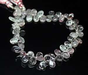Natural Lepidocrocite Quartz Smooth Pear Drop Briolette Beads 8" 8mm 9mm