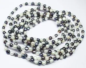 Natural Multi Color Pearl Smooth Round Beads 6mm 6.5mm 8"