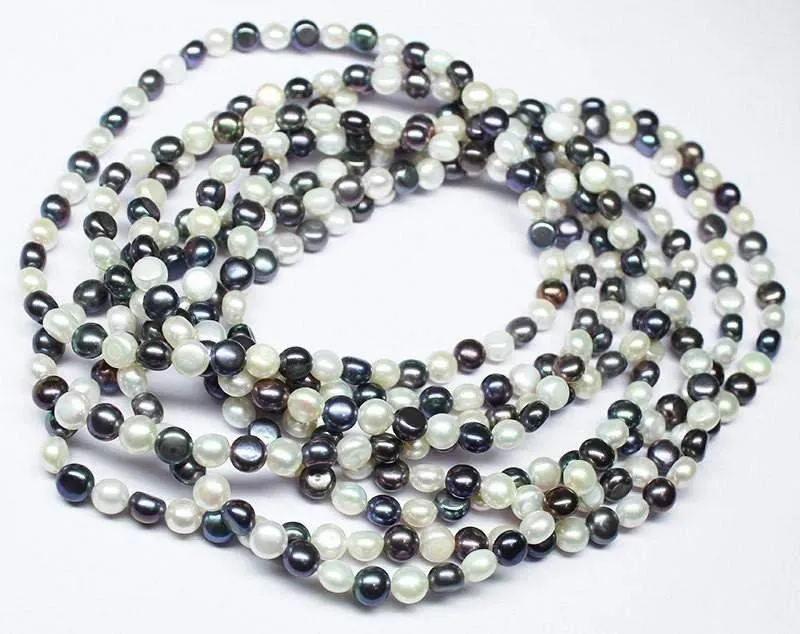 Natural Multi Color Pearl Smooth Round Beads 6mm 6.5mm 8"