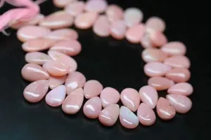 Natural Peruvian Pink Opal Smooth Pear Drop Loose Beads Strand 10" 14mm 20mm