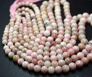 Natural Pink Opal Smooth Round Loose Gemstone Spacer Beads Strand 9" 8mm 11mm