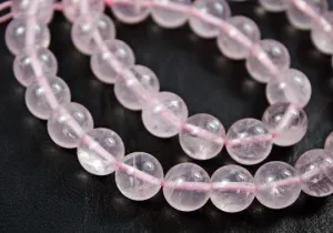 Natural Pink Rose Quartz Smooth Round Beads 8mm 13.5inches
