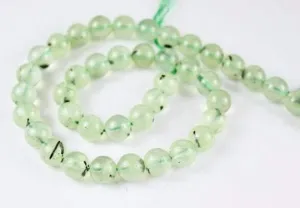 Natural Prehnite Smooth Round Ball Gemstone Loose Beads Strand 10mm 16"