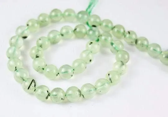 Natural Prehnite Smooth Round Ball Gemstone Loose Beads Strand 10mm 16"