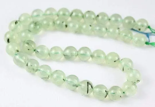 Natural Prehnite Smooth Round Ball Gemstone Loose Beads Strand 10mm 16"