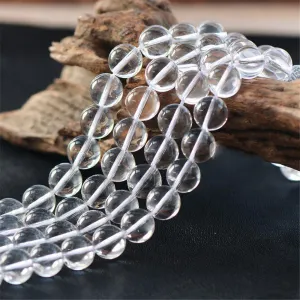 Natural White Quartz Smooth Round Ball Spacer Loose Beads Strand 10mm 16"