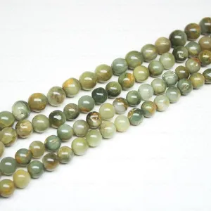 Natural Yellow Cats Eye Smooth Round Ball Loose Gemstone Beads Strand 13" 8mm