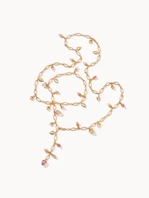 Necklace MIKADO 'Blush' with Diamond Pavé - 100 cm Blush with Diamond Pavé