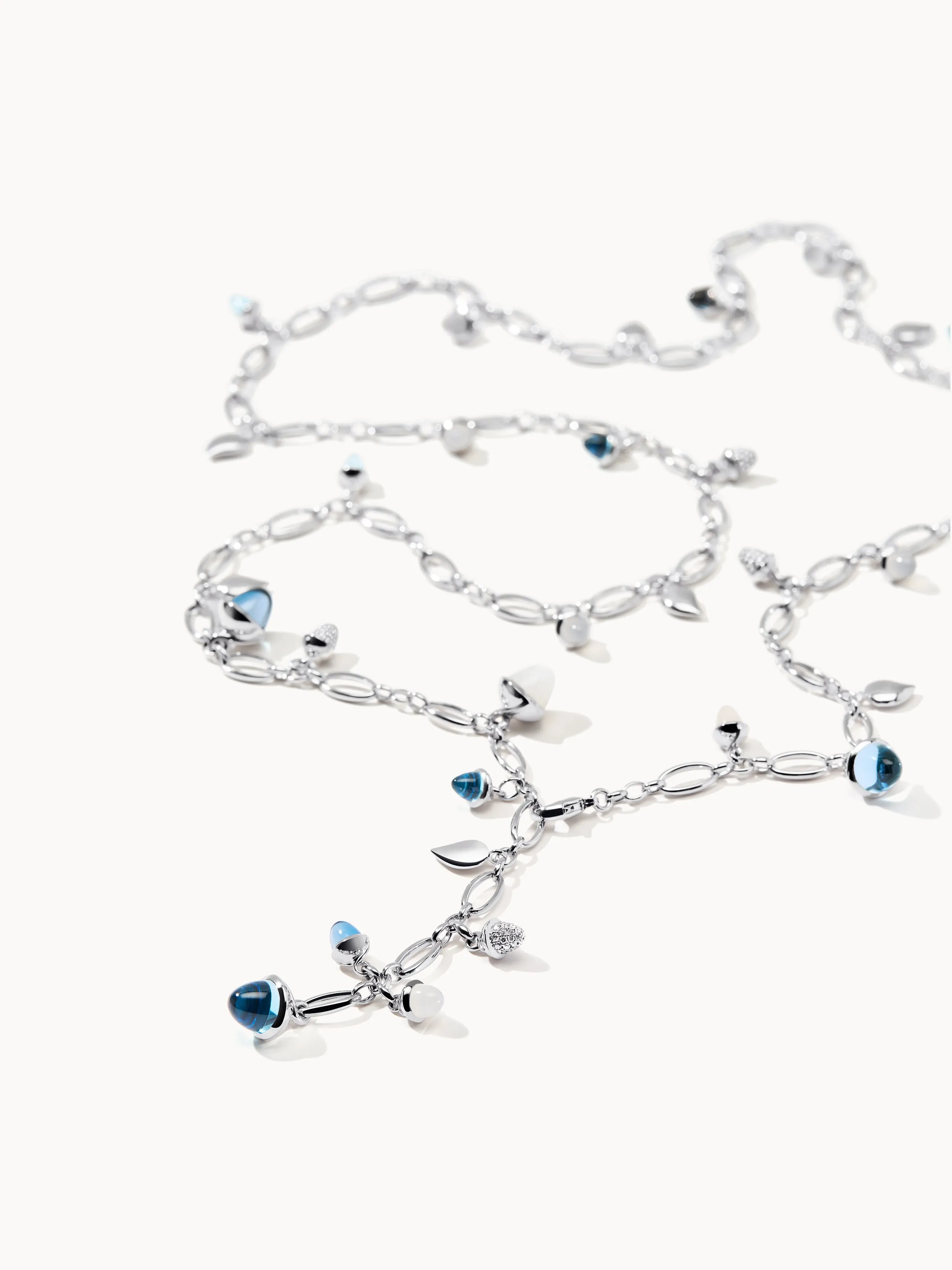 Necklace MIKADO 'Ocean' with Diamond Pavé - 100 cm Ocean