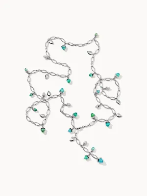 Necklace MIKADO 'Paraiba' with Diamond Pavé - 100 cm Paraiba with Diamond Pavé