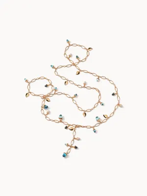 Necklace MIKADO 'Sky' with Diamond Pavé - 100 cm with Diamond Pavé