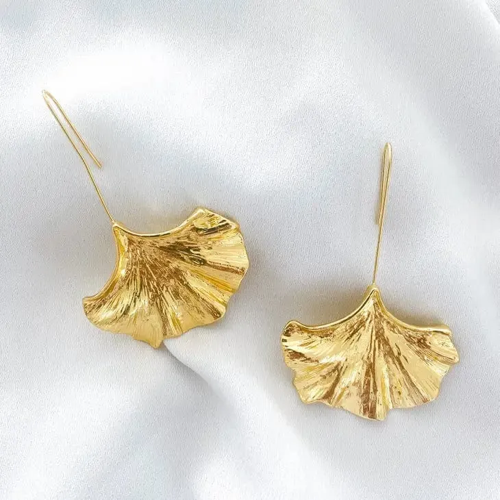 Nicholls Drop Fan Earrings-Gold