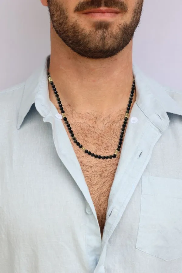 Obsidian Beaded Necklace