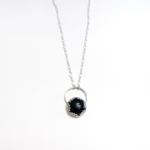 Onyx Web Gemstone Necklace in Sterling Silver