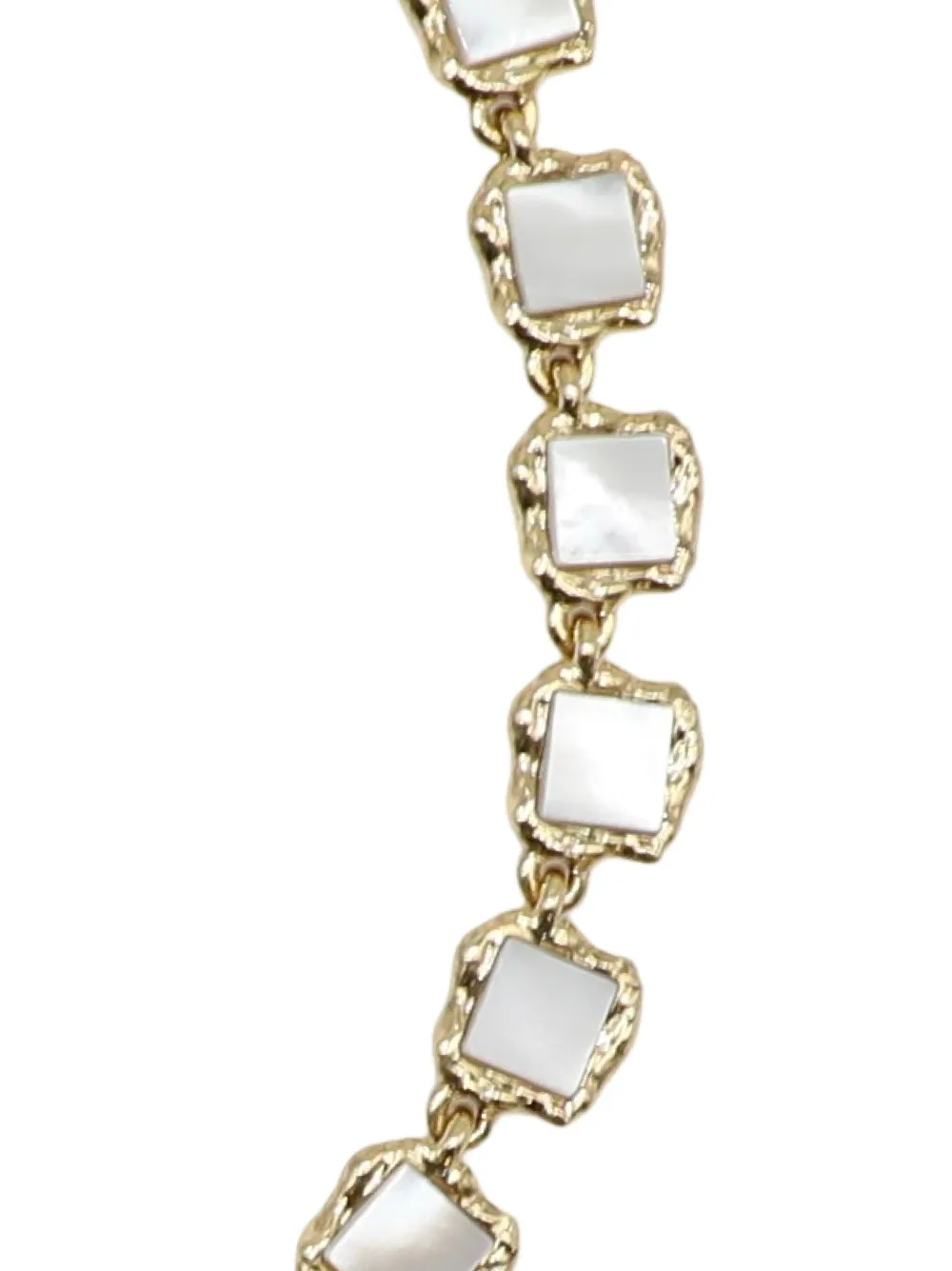 Oscar de la Renta Tiles Necklace in White Mother of Pearl