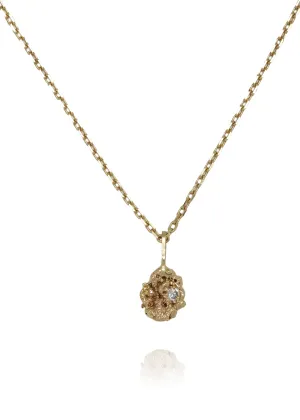 Out of the Sea 14k Yellow Gold Necklace with White Diamond